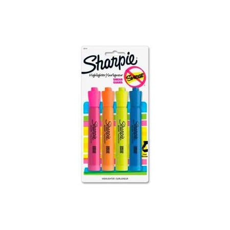 Sharpie® Accent Tank Highlighter, Nontoxic, Chisel Tip, Yellow/Orange/Blue/Pink Ink, 4/Pack